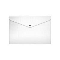 Папка-конверт на кнопке А4 EK "Diamond Total White" 54895 п/прозр.,белый,пластик,180мкм