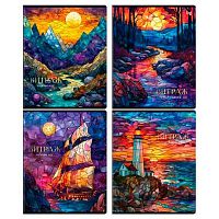 Тетрадь 80л. (клетка) BG "Витраж" 08557 мат.лам.,фольга