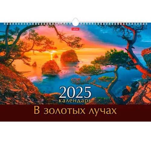 Календарь настенный 2025г. ХАТ спираль Люкс "В золотых лучах" 31837 на ригеле,мелов.
