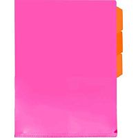 Папка-уголок А4 deVENTE "Monochrome" 3074313 розовая и оранжевая 3-мя отд.,глянц.,180мкм.