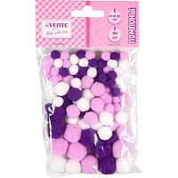 Набор д/творчества deVENTE "Помпоны" 8000556 лиловые,10-20мм,90шт.