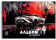 Альбом для рис.32л. АППЛИКА спираль "Спортивное авто" С0680-78 цв.мел.обл.