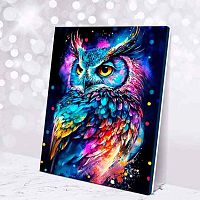 Картина по номерам со светящейся краской Котеин "Яркая сова" 40*50см MF0001 (24цв.)