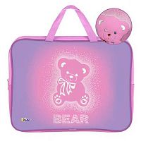 Сумка-планшет А4 ОНИКС ПМД-4-22 "Мишка с бантом" (71140) п/э,ручка-тесьма,с расш.8см