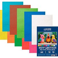 Фетр 10л.10цв. А4 deVENTE "Яркие цвета" 8113403 жёсткий,1мм