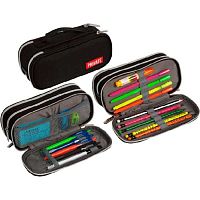 Пенал 3отд. 220*90*80 deVENTE "Private" 7023300 (100предм.) овал.,чёрный,кайч.аппл.