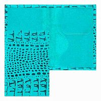 Обложка д/паспорта КЛЕРК Alligator 213949 нат.кожа,лак.,отсрочка,бирюза