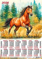 Календарь настенный листовой А2 2026г. ЛИС "Символ года.Гордый и быстрый" ПО-26-078 мел.,80г/м2 Календарь настенный листовой А2 2026г. ЛИС "Символ года.Гордый и быстрый" ПО-26-078 мел.,80г/м2
