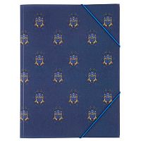Папка на резинке А4 Fiorenzo "Скарабей" 231781 0,40мм,синяя с рис.,искр.фактура