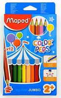 Карандаши Утолщ. 12цв. MAPED Color`Peps 834010 макси, треугол., к/к