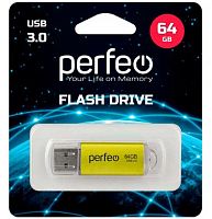 Флеш-драйв64Гб Perfeo C14 Gold metal series USB3.0