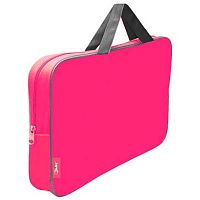 Сумка-планшет А4 ОНИКС ПМД-4-42 "Розовый-серый" (61796) п/э,ручка-тесьма,широк.бок.
