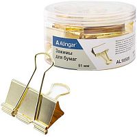 Зажим для бумаг ALINGAR 51мм AL10505 золото