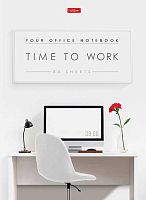 Бизнес-блокнот А4  80л. ХАТ тв.обл. "Time to work" 35514 глянц.лам.,5цв.блок,клетка