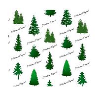 Бумага упак. 50*70см "Зимний лес"  (1лист) 214-419