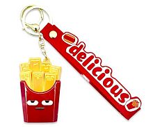 Брелок д/ключей INTELLIGENT "Картофель-фри" DK-332 резин.,с карабином,кольцом,петлей,6см