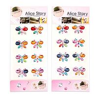 Наклейка декор. стразы  9,5*15 "Бабочки" Р22072-6 Ткн1005-1