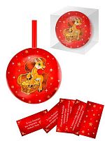 Шар с предсказаниями Миленд Символ года 2026 "Лошадка и сундучок" НУ-2090 металл.,6,8см,12предск.