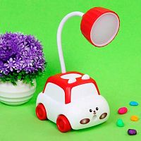УЦЕНКАСветильник настольный "Машинка" 615-248 Красный,9.5*7.5*21см,LED,USB(брак уп.)