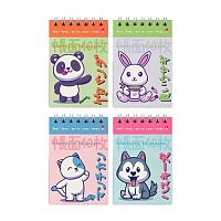 Блокнот А7  40л. АЛЬТ спираль "Kawaii Animals" 3-40-731 клетка,лам.карт.,асс.