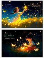 Альбом для рис.20л. Проф-Пресс "Девочки и волшебные бабочки" 20-7201 бл.-офс.,на скобе,асс.