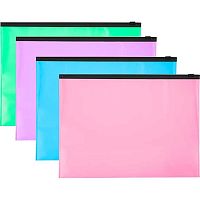 Папка на молнии  A4 deVENTE "Pastel" 3072541 асс.полипропилен,180мкм,чёрная молния