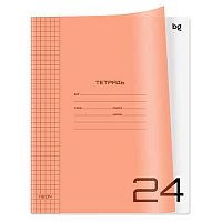 Тетрадь 24л. (клетка) BG пластик.обл. "UniTone. Neon оранжевая" 06114