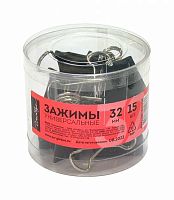 Зажим для бумаг ГЛОБУС 32мм чёрн. ЗБ-32ЧПК пластик/к