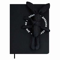 Дневник 1-11кл. ФЕНИКС тв.обл. "Игрушка зайчик чёрный" 72524 кож.зам "бьянчини",блинт.тисн.