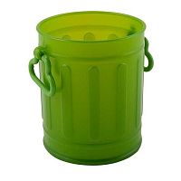 Подставка-стакан д/пиш.принадл. КОКОС 251144 зелёный пластик,80*95*80мм