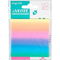 Набор самокл. этикеток-закладок deVENTE 76*76мм,50л. "Degrade" 2011445 радужн.,пластик.,п/прозр.