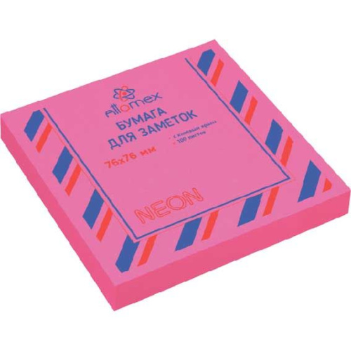 Кл.бумага д/заметок 76*76мм ATTOMEX 100л. 2010915 неон малиновая Кл.бумага д/заметок 76*76мм ATTOMEX 100л. 2010915 неон малиновая