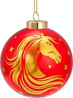 Игрушка ёлочная Миленд Символ Года 2026 "Новогодняя лошадь" НУ-2170 стекло,8см