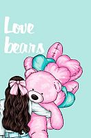 СБ Блокнот А6-  40л. (верх.спираль) "Pink Bear" (клетка)