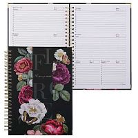 Еженедельник н/д  А5  73л. Fiorenzo тв.обл. "Цветочный вернисаж" 253105 спираль,рез.,мет.уг.,фоль