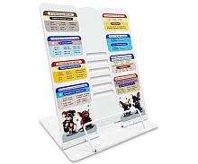 Подставка для книг INTELLIGENT "Мышки" DJ-7771 белая,правила правописания,металл.,26*21см