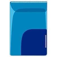 Папка-уголок ФЕНИКС "Голубой+синий" 46725 (2шт,),11*16см,2отд.,липк.слой,пластик,