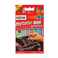 Мелки восковые УТОЛЩ.  6цв. FATIH "Metallic" 50180 1017533 трёхгр.