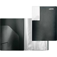 Папка с вкладышами/ 20 deVENTE А5 "Uno Black" 3101510 чёрная,факт."песок",500мкм,вкл.30мкм