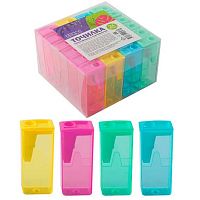 Точилка с контейнером 1отд. КОКОС "Офис" 252396 пластик,асс.