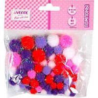 Набор д/творчества deVENTE "Помпоны" 8000552 малиновые,10-25мм,80шт.