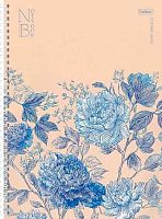 Бизнес-блокнот А4  96л. ХАТ тв.обл. спираль "Королевские пионы" 29561 клетка,мат.лам.,перфор.