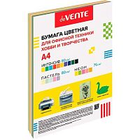 Бумага А4 д/офисной техники deVENTE 100л. 10цв.интенсив+5цв.неон+5цв.пастель 2072506 75г/м2,80г/м2