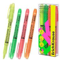 Набор маркеров текст.  4цв. EK Visioline V-15 "Neon Shine" 63366 глиттер,скош.,0,6-3,5мм,пэт-бокс