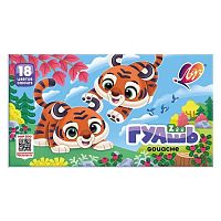 Гуашь 18цв. 15мл. ЛУЧ "ZOO" 29С 1708-08 в блок-таре