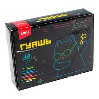 Гуашь 12цв. 15мл LORI "Киберкотики" Гб-003