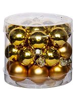 Игрушка ел. ФЕНИКС "Шары золотые" 92654 (24шт),стекл.,2,5*2,5*2,5см