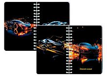 Записная книжка А6  80л. АППЛИКА спираль Перевертыш "Авто на чёрном" С1226-64