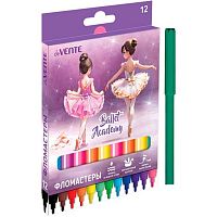 Фломастеры 12цв. deVENTE "Ballet Academy" 5081534 вент.колп.,к/к/подвес