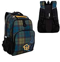 Рюкзак Гризли RU-430-6 зелёный-синий,32*45*23см,анатом.спинка,светоотр.эл.